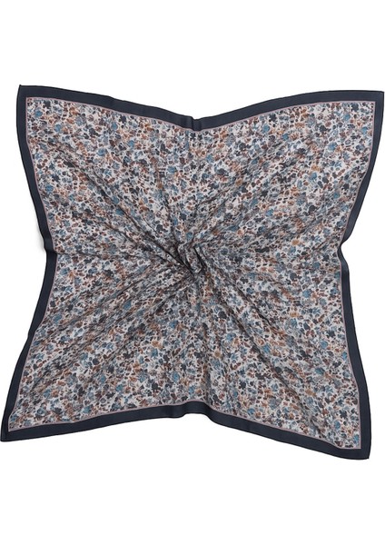 Kadın Mavi Bordo Çiçek Desenli Eşarp – Lacivert Bordürlü Modern Tasarım modelleri