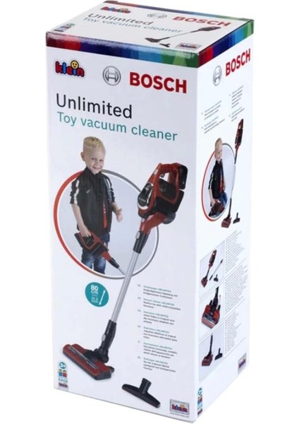 Bfs Bosch Kırmızı Sesli Işıklı Elektrik Süpürgesi Eğlenceli Tasarım ile Çocuklar için Oyun fırsatları