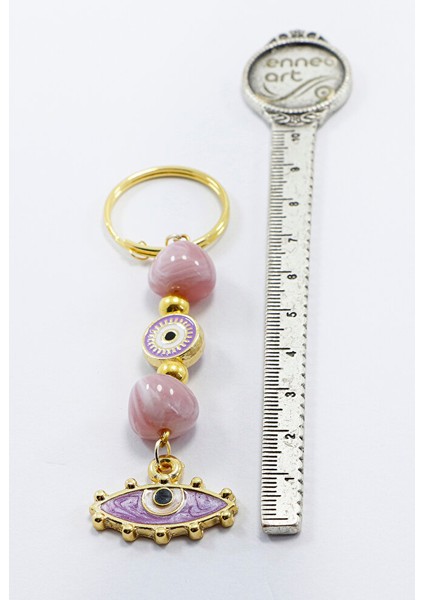 Lila Sedefli Çerçeveli Göz Anahtarlık, Nazarlı Hediyelik Çanta Süsü fırsatları