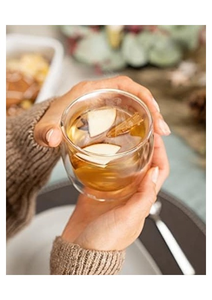 Sorrento Çift Camlı 2&apos;li Çay Bardağı Seti, Şeffaf, 240 ml