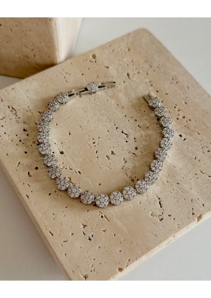 SİLVER ZİRKON TAŞLI BUBBLE BİLEKLİK modelleri