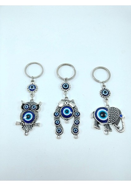Nazar Boncuğu Anahtarlık Seti Baykuş Nal Fil Hediyelik Eşya fiyatları