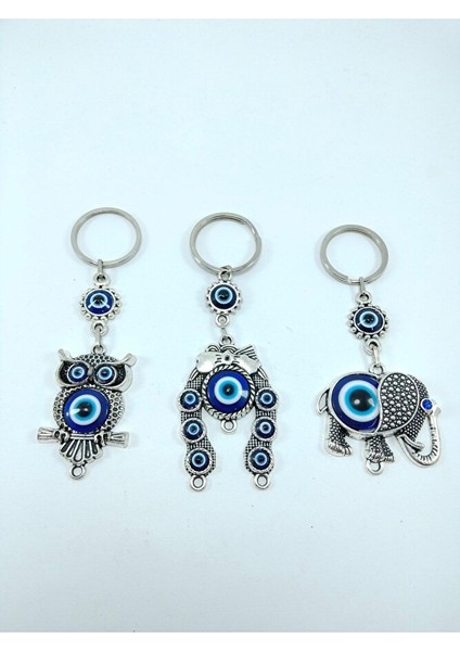 Nazar Boncuğu Anahtarlık Seti Baykuş Nal Fil Hediyelik Eşya fırsatları