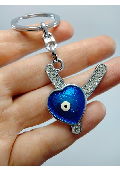 Kalp Nazar Boncuğu Metal Kristal Taşlı Y Harfi Anahtarlık Hediyelik Aksesuar fiyatları