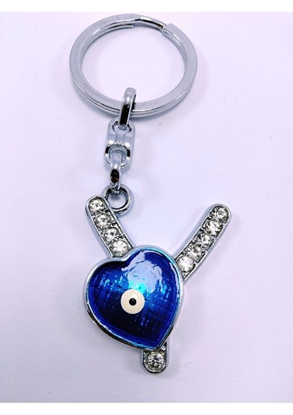 Kalp Nazar Boncuğu Metal Kristal Taşlı Y Harfi Anahtarlık Hediyelik Aksesuar modelleri