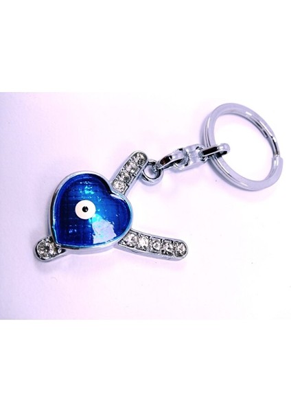 Kalp Nazar Boncuğu Metal Kristal Taşlı Y Harfi Anahtarlık Hediyelik Aksesuar fırsatları