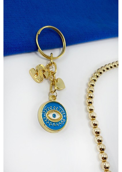 El Yapımı S Harfli Göz Figürlü Salkım Anahtarlık, Hediyelik Anahtarlık fiyatları