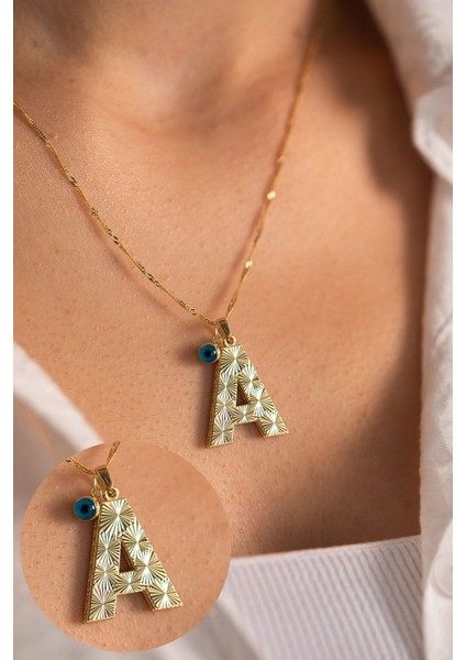 14 Ayar Altın Mavi Göz Boncuk Kolye Ucu fırsatları