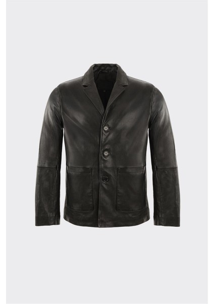 Siyah Deri Erkek Ceket