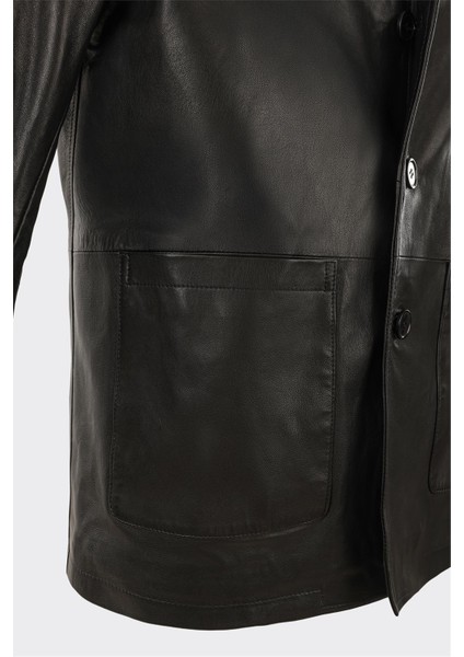 Siyah Deri Erkek Ceket modelleri