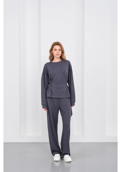 Füme Kadın Premium Modal D Toka Süs Kemerli Alt-Üst Takım fiyatları