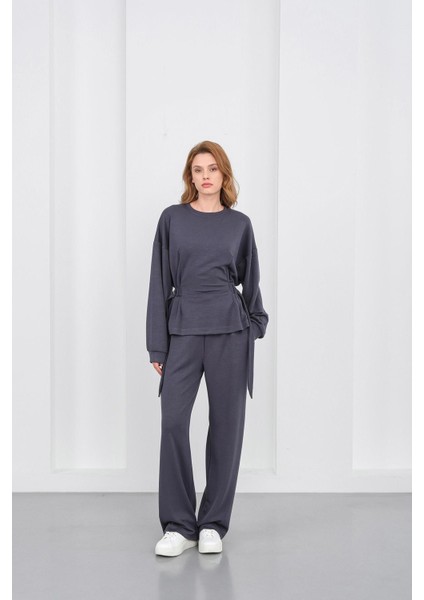 Füme Kadın Premium Modal D Toka Süs Kemerli Alt-Üst Takım modelleri