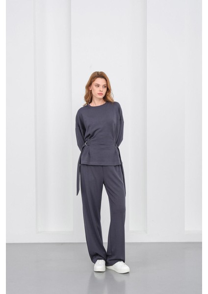 Füme Kadın Premium Modal D Toka Süs Kemerli Alt-Üst Takım fırsatları