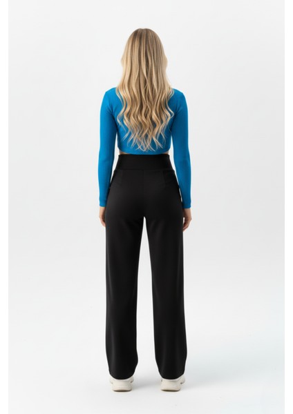 Kadın Pensli Palazzo Pantolon Siyah modelleri