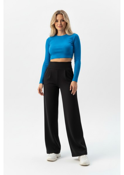 Kadın Pensli Palazzo Pantolon Siyah fırsatları