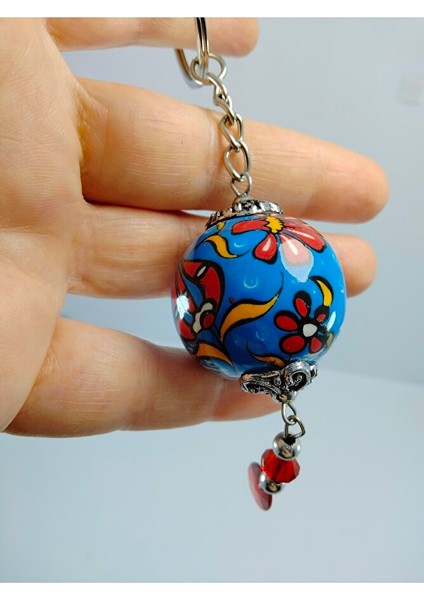 El Yapımı Anahtarlık Hediyelik Aksesuar Geleneksel Çini Desenli Turkuaz Seramik Hediyelik Eşya fırsatları