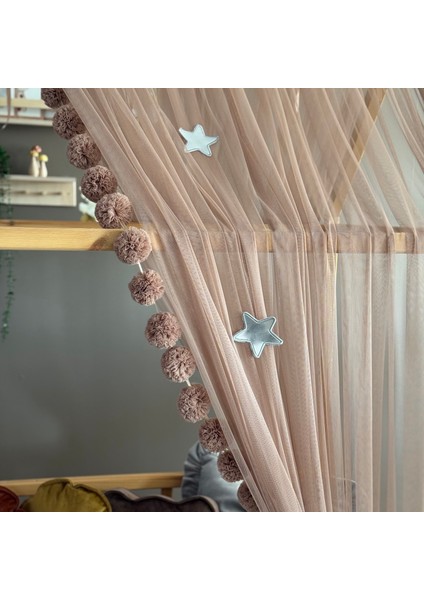 Kahverengi Çift Perdeli Montessori Yatak Cibinliği indirimleri