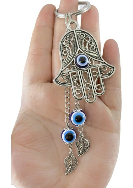 Özel Tasarım Nazarlı Metal Hamse Salkım Zincir Anahtarlık, Metal Yapraklı Hediyelik Anahtarlık fiyatları