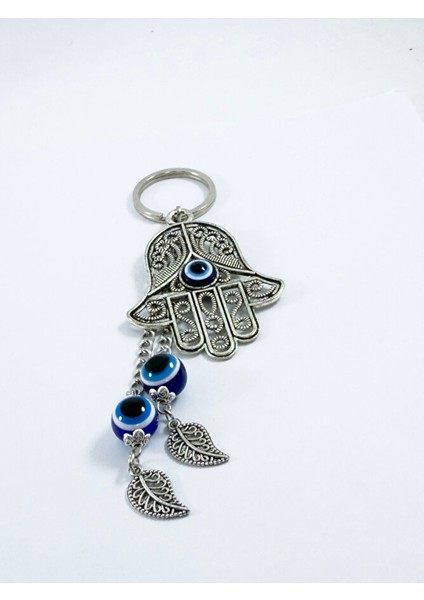 Özel Tasarım Nazarlı Metal Hamse Salkım Zincir Anahtarlık, Metal Yapraklı Hediyelik Anahtarlık modelleri