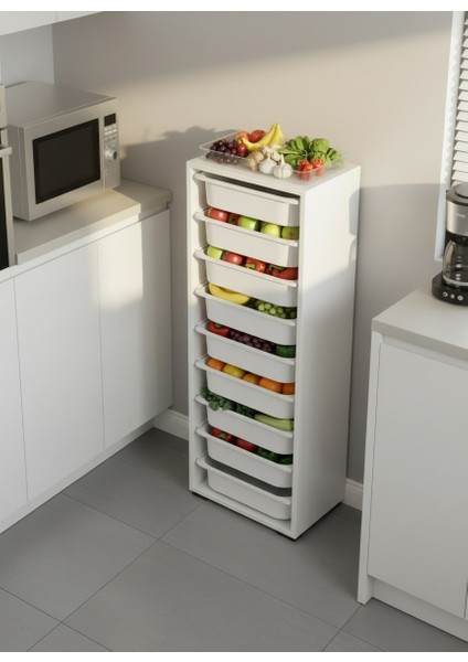 Zola 9 Sepetli Çok Amaçlı Mutfak Dolabı Beyaz fiyatları