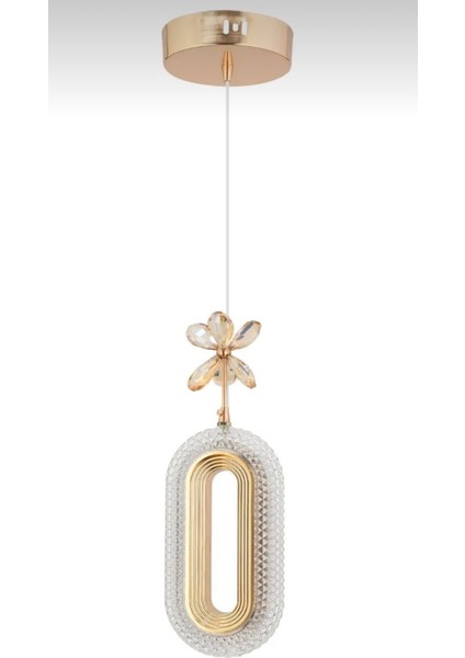 Tek Gold Kaplama Sarkıt LED Salon Avize 3 Renk Ledli modelleri