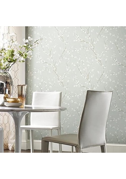 RMK11272WP Tapete Mit Kirschblütenmotiv, Zum Abziehen Und Aufkleben, Blau fiyatları