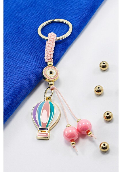 Şeker Pembesi Çerçeveli Nazar Boncuklu Renkli Uçan Balon Salkım Anahtarlık fiyatları