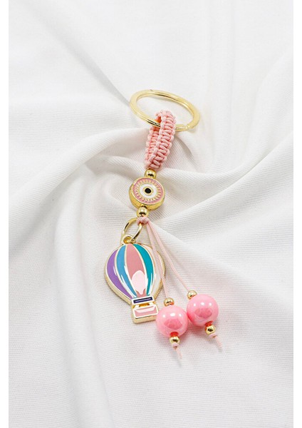 Şeker Pembesi Çerçeveli Nazar Boncuklu Renkli Uçan Balon Salkım Anahtarlık modelleri
