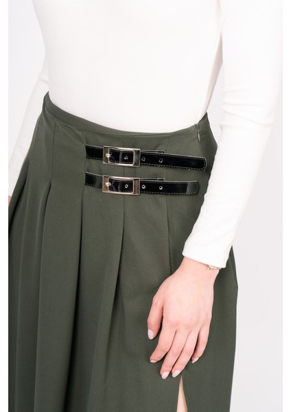 Elegancebelt Slit Skirt – Premium Pileli & Yırtmaçlı Etek 6829 modelleri