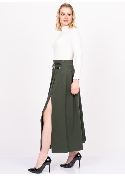 Elegancebelt Slit Skirt – Premium Pileli & Yırtmaçlı Etek 6829 indirimleri