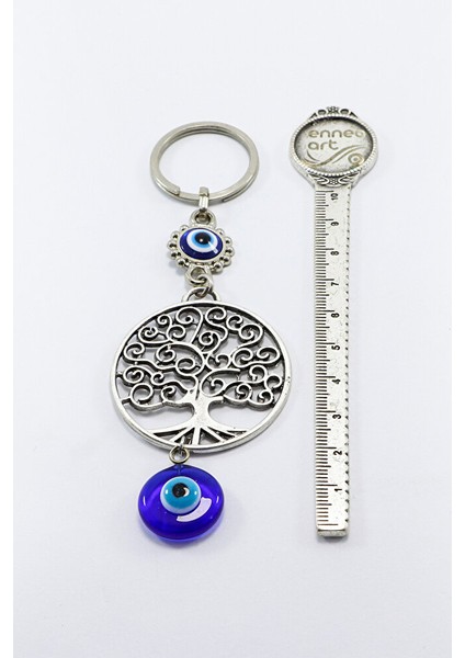 El Yapımı Cam Nazar Boncuklu Hayat Ağacı Anahtarlık, Hediyelik Nazarlı Çanta Süsü fırsatları