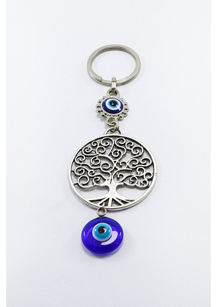 El Yapımı Cam Nazar Boncuklu Hayat Ağacı Anahtarlık, Hediyelik Nazarlı Çanta Süsü indirimleri