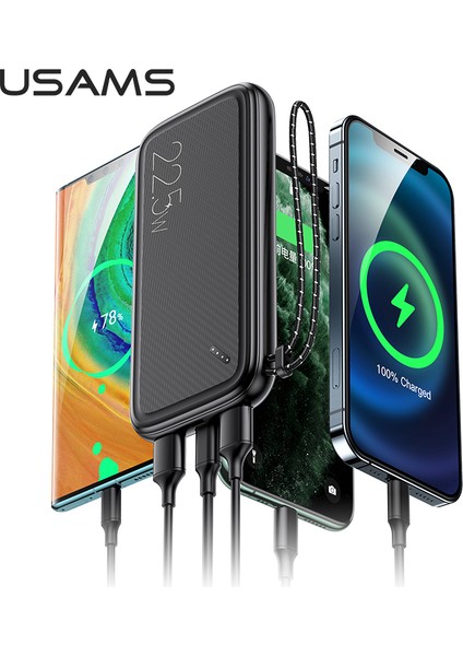 CD151 10000 Mah Powerbank – 20W Hızlı Şarj, Dahili 3’lü Kablolu, Type-C & USB Çıkışlı, Ultra Ince modelleri