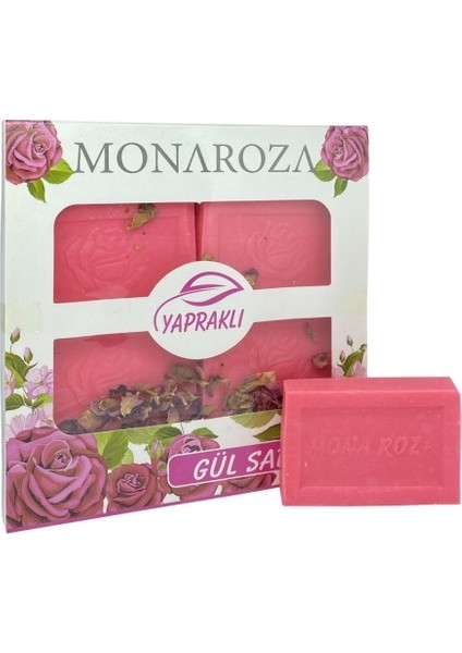 Mona Roza 300 Gr. 4'lü Yapraklı Gül Sabunu