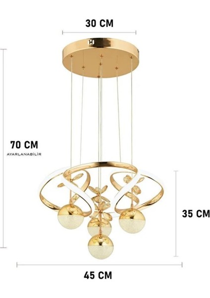 Lucas Dimmer Kumandalı 4 Toplu Gold Avize fırsatları