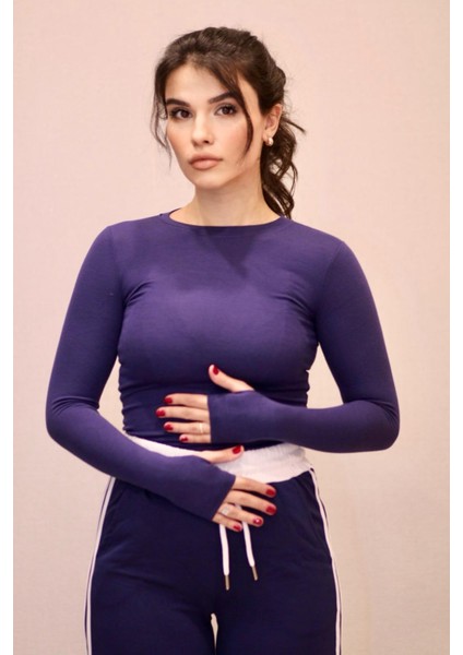 Bisiklet Yaka Parmak Geçmeli Kaliteli Buzzy Kumaş Badi