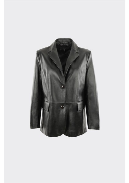 Siyah Kadın Deri Ceket