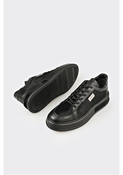 Siyah Deri Erkek Spor Ayakkabı modelleri