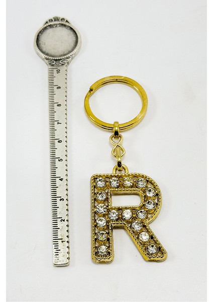 Gold Renkli Parlak Taşlı R Harfi Anahtarlık, Hediyelik Harfli Anahtarlık indirimleri