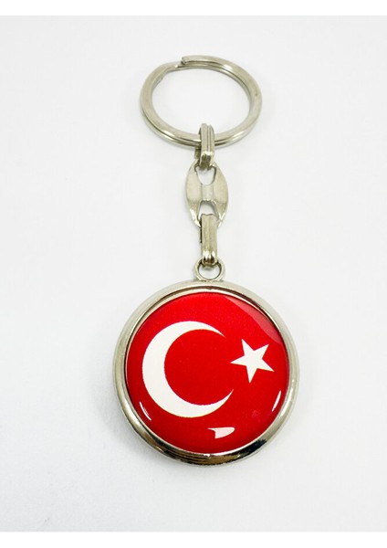 Türk Bayrağı Kırmızı Anahtarlık, Çift Taraflı Bombeli fırsatları