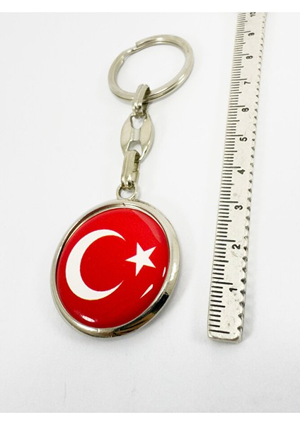 Türk Bayrağı Kırmızı Anahtarlık, Çift Taraflı Bombeli indirimleri