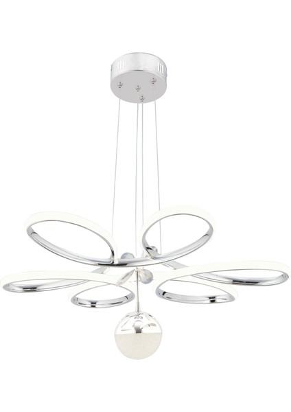 Krom Lüks 3 Renk Ledli Çiçek Avize