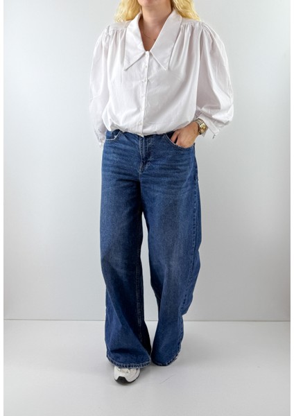 Geniş Yakalı Beyaz Gömlek modelleri