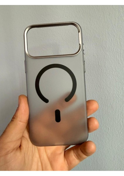 iPhone 17 Pro Max Magsafe Şeffaf Turuncu Mika Kılıf Kamera