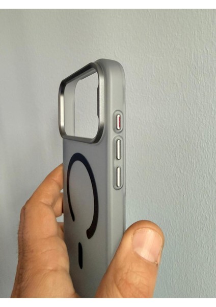 iPhone 17 Pro Max Magsafe Şeffaf Turuncu Mika Kılıf Kamera modelleri