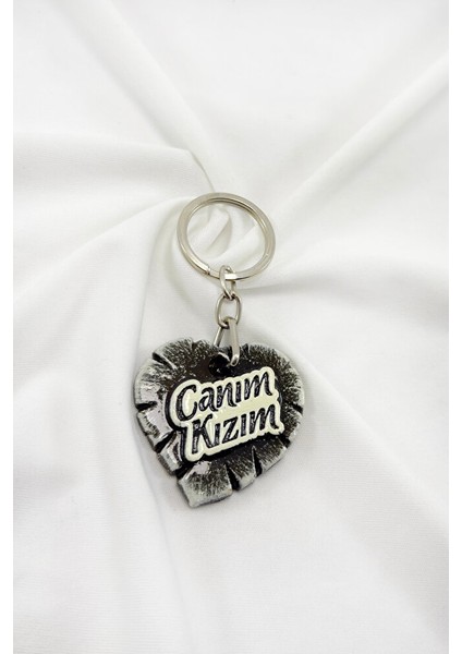 Canım Kızım Yazılı Polyester Kalp Anahtarlık, Hediyelik Kalpli Anahtarlık fiyatları
