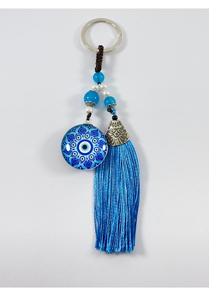 Turkuaz Nazar Boncuklu Epoksi Anahtarlık, El Yapımı Hediyelik Aksesuar fiyatları