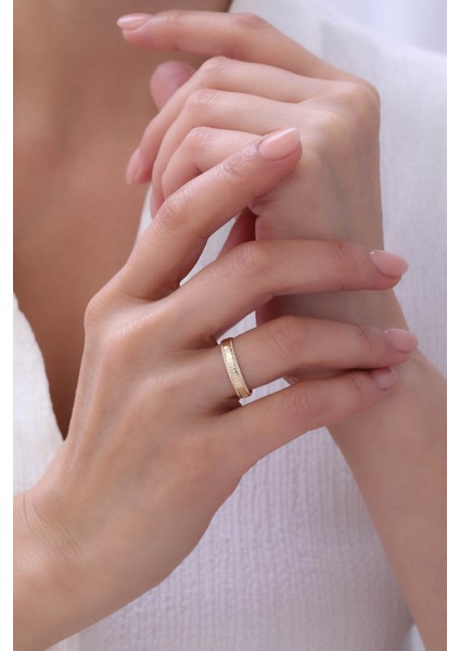 14 Ayar Altın Kalemli Alyans