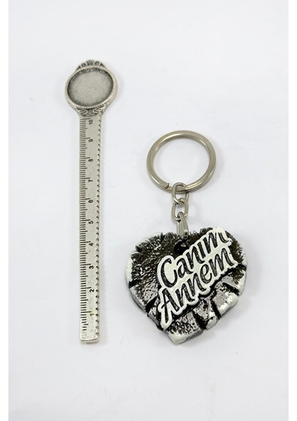 Canım Annem Yazılı Polyester Kalp Anahtarlık, Hediyelik Kalpli Anahtarlık modelleri