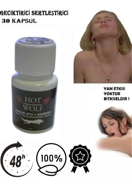 Hot Wolf 30 Kapsül Özel Ürün Çakşırlı Ginsengli Tribuluslu 3 Katı Performaßns Orijinal Ürün 3 Adet modelleri